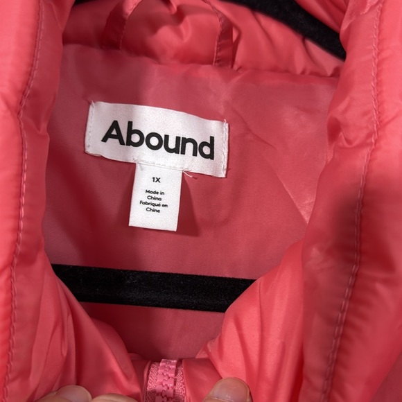 Abound Coral Rose Cropped Puffer Jacket Size 1X - Picture 5 of 6